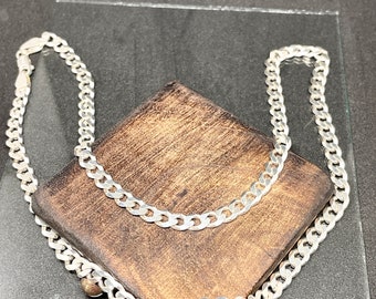 925 Silver Cuban Link Chain 5mm - Silver Slick Chain - Men's Chain - Women's Chain - Unisex Streetwear Chain - Gifts For Him - Gifts For Her