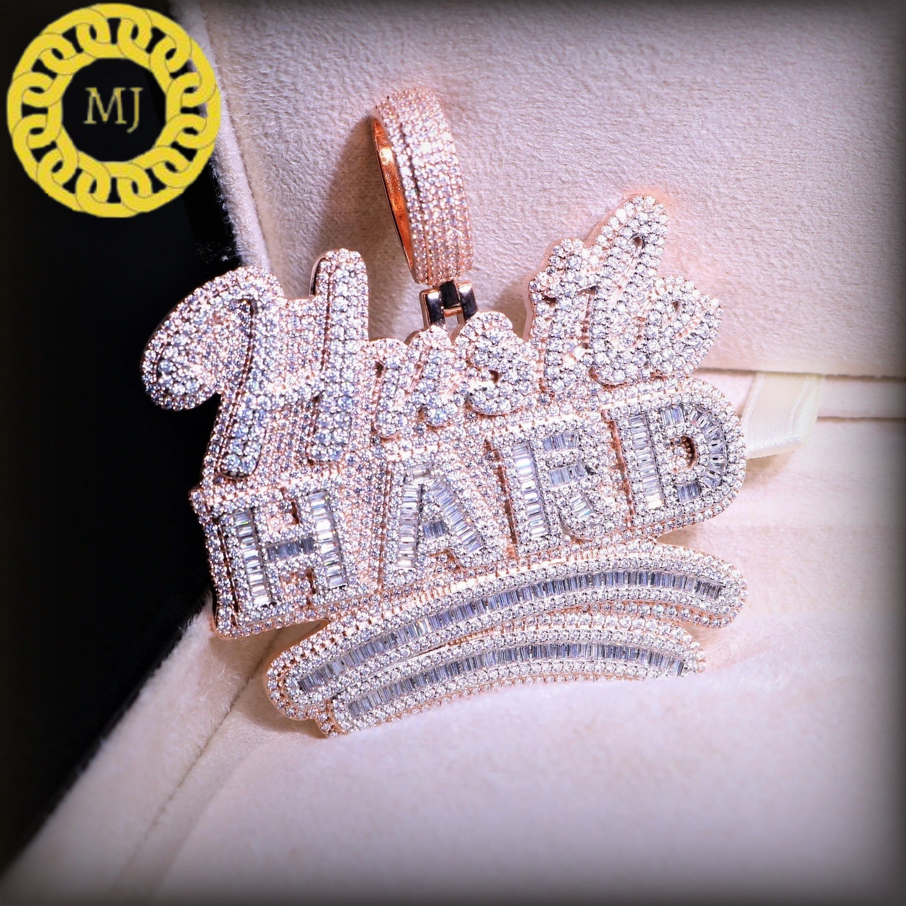 Baguette Big Hustle Hard Pendent NEW Hustle Hard Popular Name