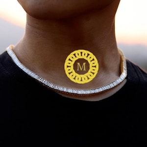 Cadena de tenis de 45,7 cm, 50,8 cm, 56,5 cm y 61 cm en plata esterlina maciza 925 con moissanita VVS1 D, para hombre y mujer. Apta para el test de diamantes.