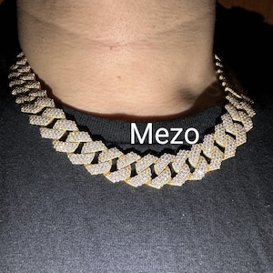 Ciężki solidny 925 srebrny męski łańcuszek VVS1 Moissanite z diamentami wysadzanymi kubańskimi, łańcuszki Icedout Rapper, szerokość 18 mm, zapięcie typu box Clasp Icy