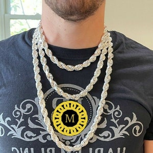 Men's 11 MM Real Solid 925 Sterling Silver Diamond Cut HEAVY SOLID Rope Chains 18" - 30", Rope Chain