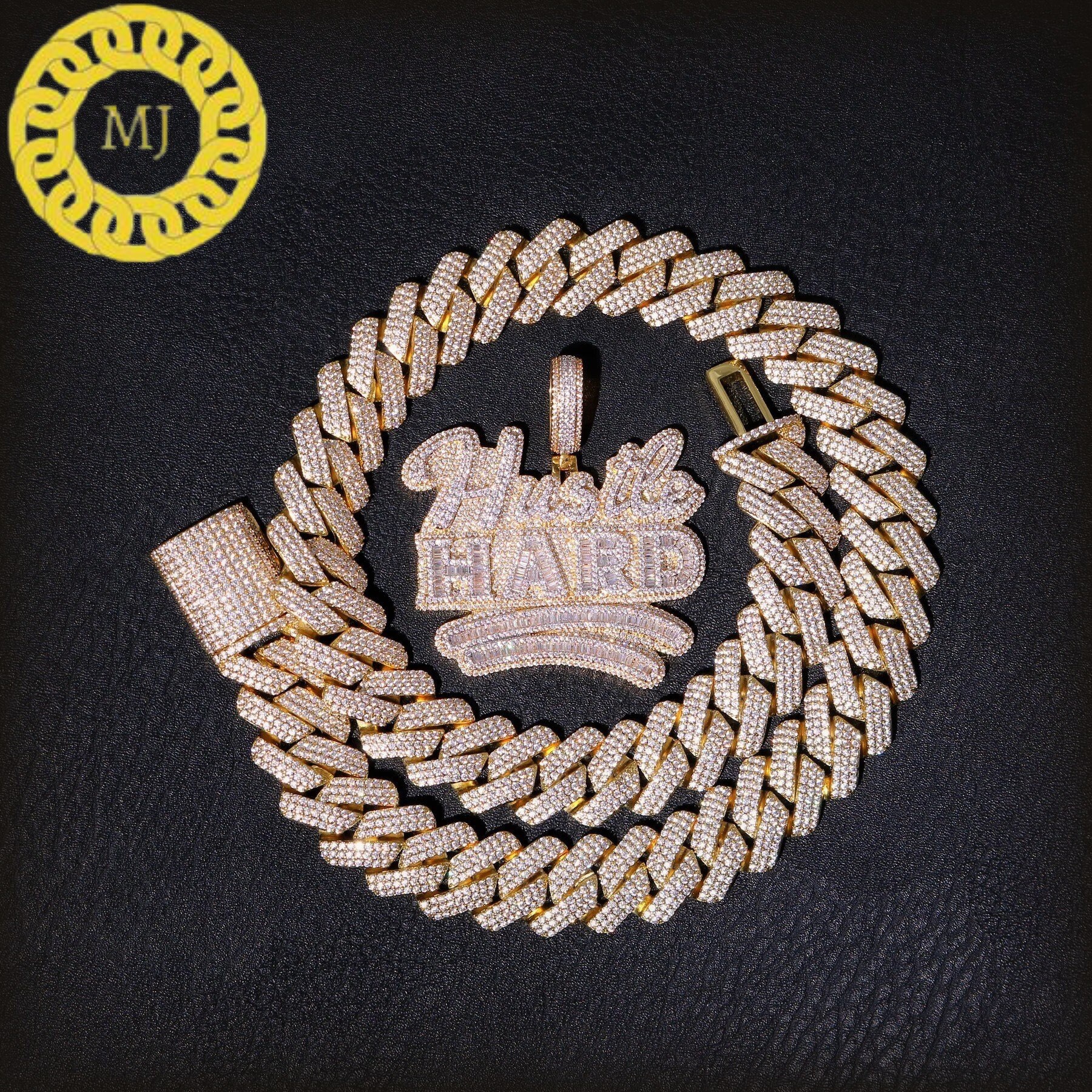 Baguette Big Hustle Hard Pendent NEW Hustle Hard Popular