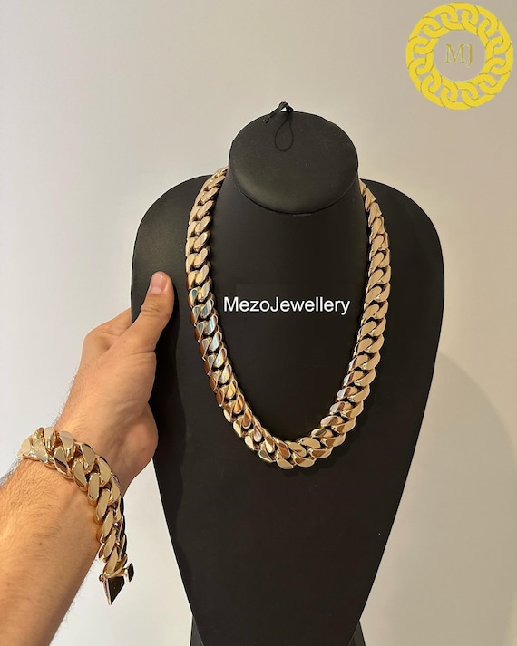 12 Mm Cuban Link Chain 14k Mens Miami Cuban Link Chain 14k Gold