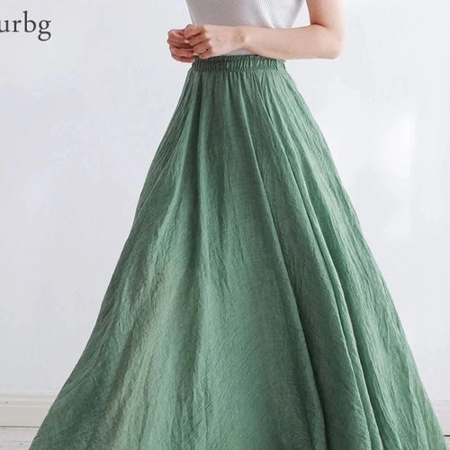 Women's Linen Long Skirt Vintage Skirt Linen Skirt Etsy