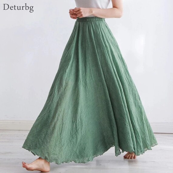 Women's Linen Long Skirt Vintage Skirt Linen Skirt | Etsy