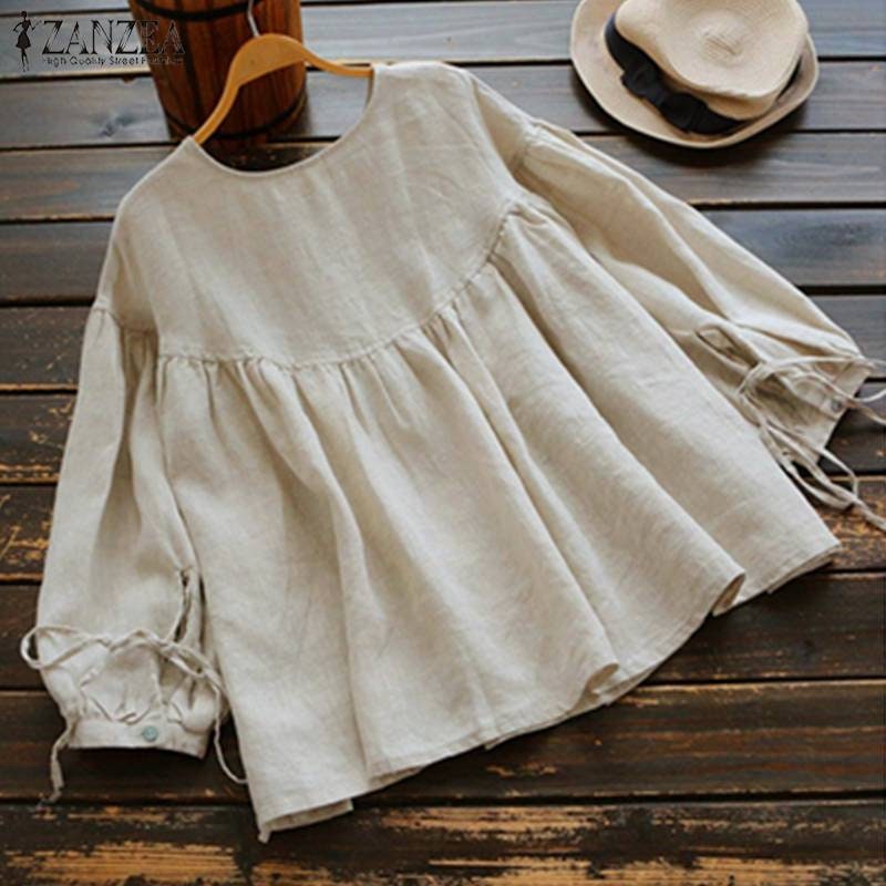Ruffles Blouse Plus Size Women Casual Solid Long Sleeve - Etsy