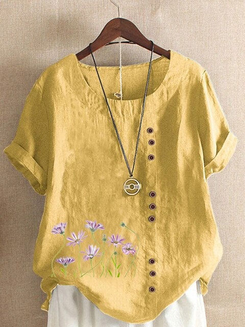 Classic Linen V-neck Blouse Women Summer and Spring Ladies - Etsy