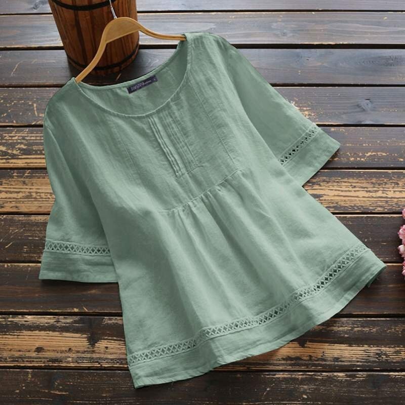 Classic Linen V-neck Shirt Women Summer and Spring Ladies - Etsy