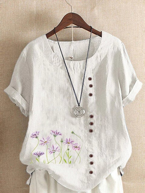 Classic Linen V-neck Blouse Women Summer and Spring Ladies - Etsy