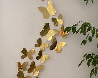 Butterfly artwork, (price is for 1 item) brass wall hanging, butterfly wall decoration, 8th anniversary gift, brass wall art, brass artwork