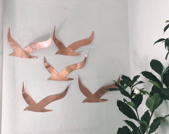 Copper wall hanging, metal wall art birds, metal bird wall art, 3rd anniversary gift, flock of birds, copper anniversary gifts for men