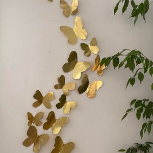 Butterfly artwork, (price is for 1 item) brass wall hanging, butterfly wall decoration, 8th anniversary gift, brass wall art, brass artwork
