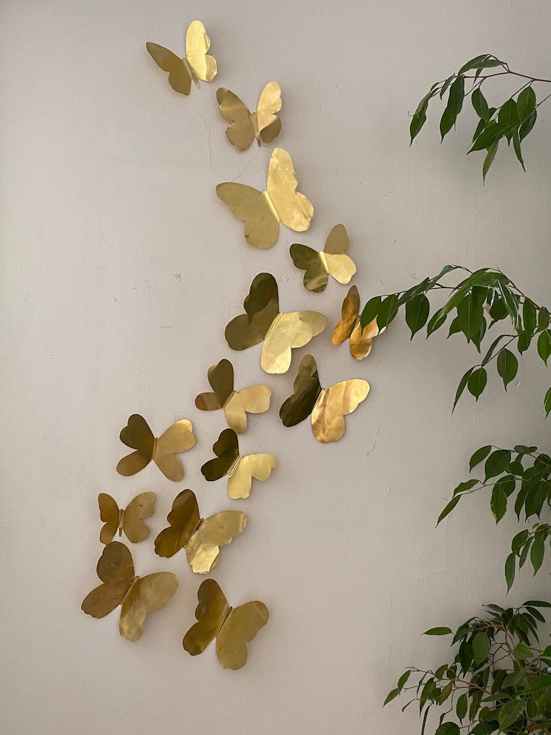 Butterfly artwork -
butterfly wall decoration - brass wall art