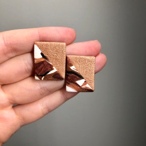 Square Multicolor Polymer Clay Earrings
