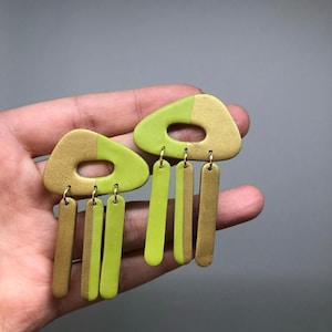 Polymer Clay 2-tone Dangle Earrings