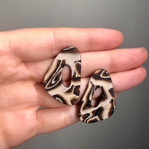 Abstract multicolor polymer clay earrings