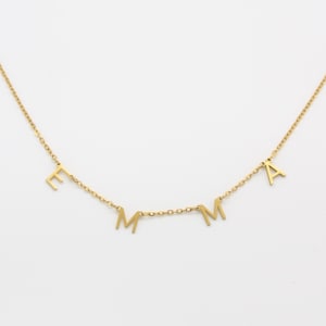 Collar nombre letra personalizada inicial corazón alfabeto amigo pareja, regalo de cumpleaños idea joyería mujer madrina mamá acero inoxidable