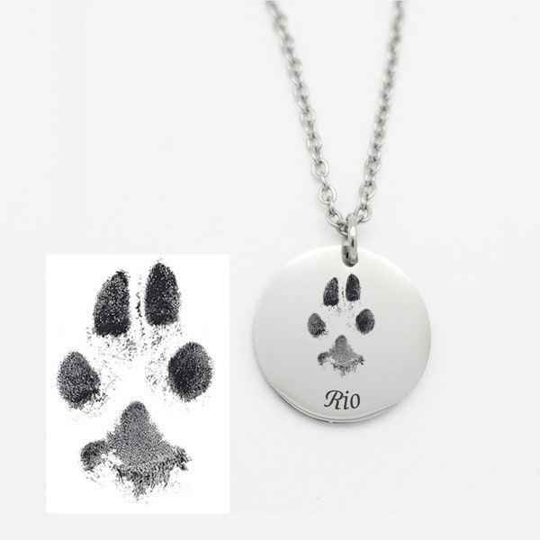 Collier empreinte de patte d’animal de compagnie cadeau commémoratif animal de compagnie collier personnalisé chien chat animaux domestiques
