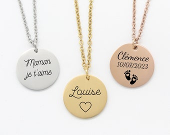 Personalized engraved necklace, Valentine's Day women's necklace jewelry, birth jewelry gift idea Mom Grandma Godmother Bridesmaid jewelry