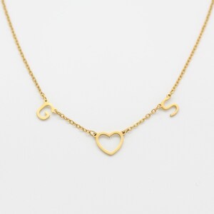 Collar personalizado nombre letra corazón inicial alfabeto amigo pareja, regalo de cumpleaños idea joyería mujer mamá madrina acero inoxidable