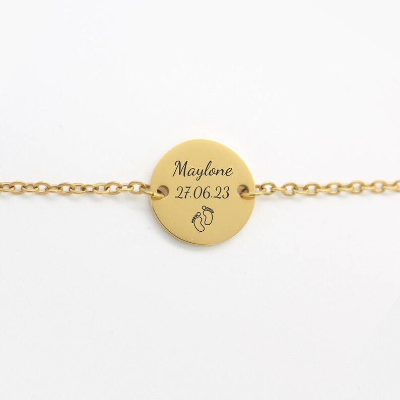 Bracelet Personnalisé prénom femme Idée cadeau bijou bracelet Maman Marraine Naissance Mamie breloque Demoiselle d'Honneur fête des Mères image 1