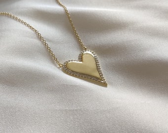 Gold Plated Woman Heart Necklace 