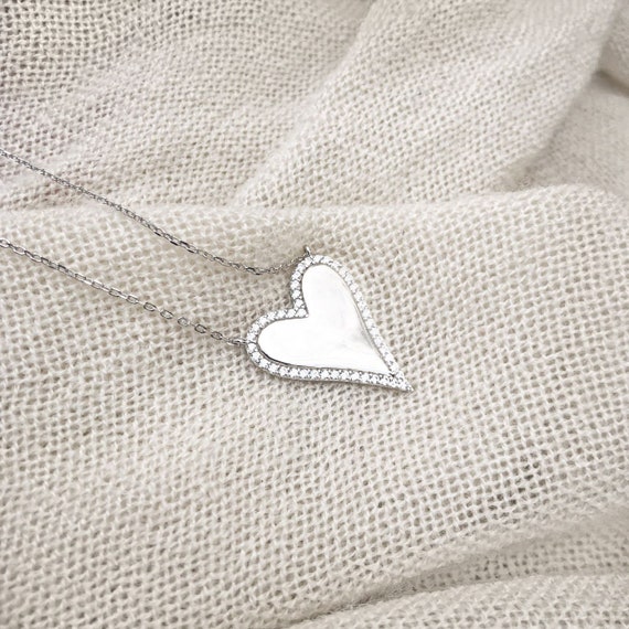 Heart Necklace Silver 925 Massive 