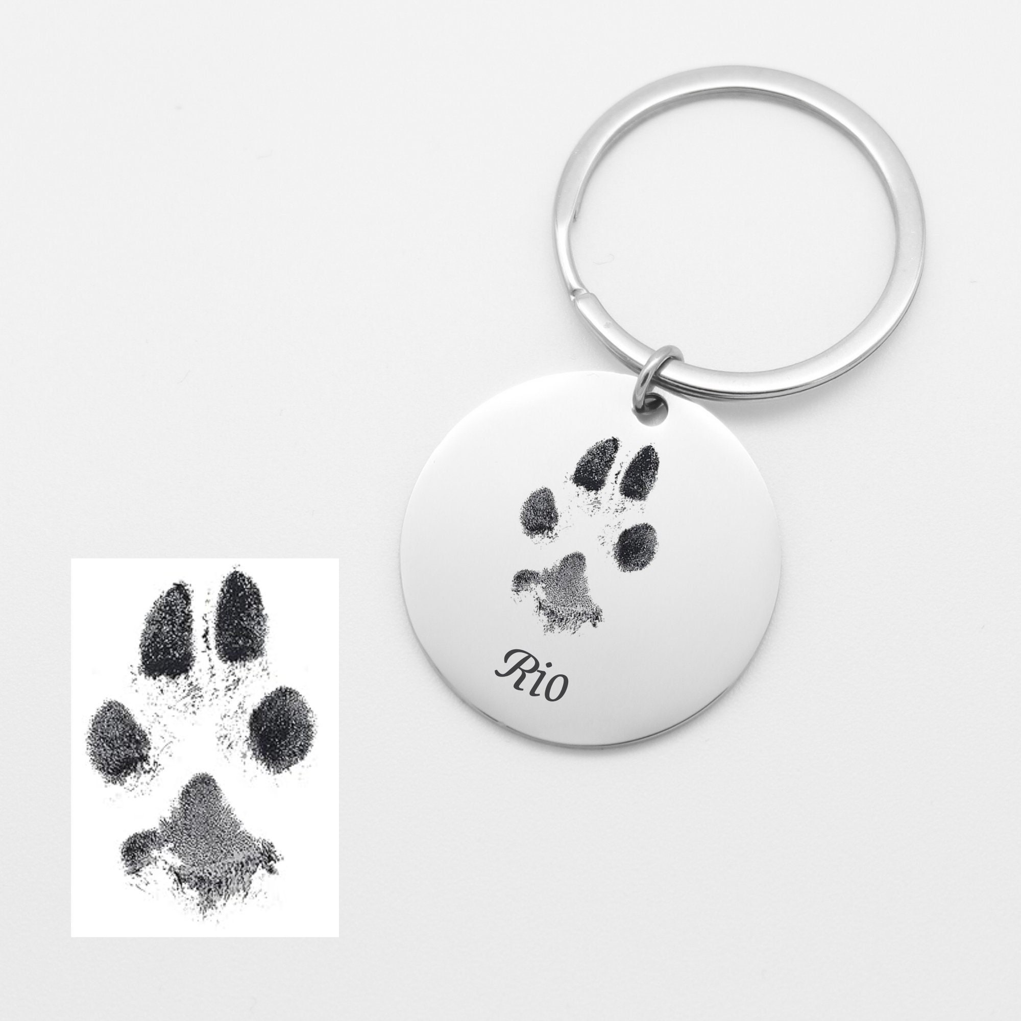 Porte-clés Brodé Patch Empreinte Patte Chat Chien Fabriqué En France - Neuf