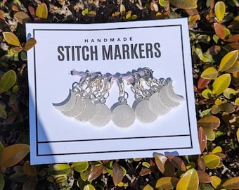 Moon Phase Stitch Markers: Silver Lunar Crochet Knitting Notion