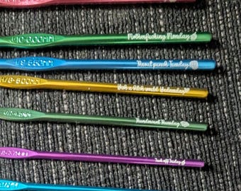 Swear Word of the Day Crochet Hook - funny crochet gift