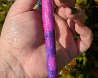 Purple to Pink Color Changing Glitter Crochet Hook