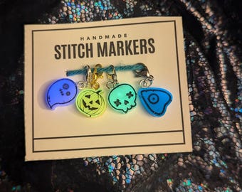 Glow in the Dark Halloween Stitch Markers: Spooky Crochet Knitting Notions