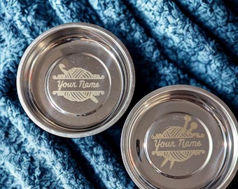 Personalized Magnetic Knitting Crochet Dish: Stitch Marker Organizer