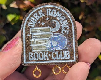 Dark Romance Book Club Stitch Marker Pin - progress keeper holder, booktok crochet, knitting notions