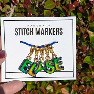 Mood Ring Letter Stitch Markers - Color changing progress keeper, alphabet crochet gift, knitting notion