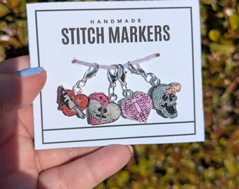 Bloody Valentine Stitch Markers: Creepy Crochet Knitting Progress Keepers