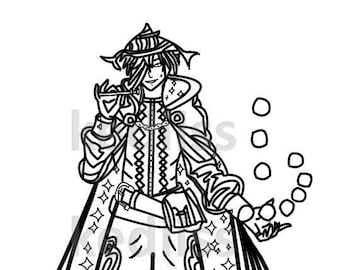 Wizard Coloring Page Etsy