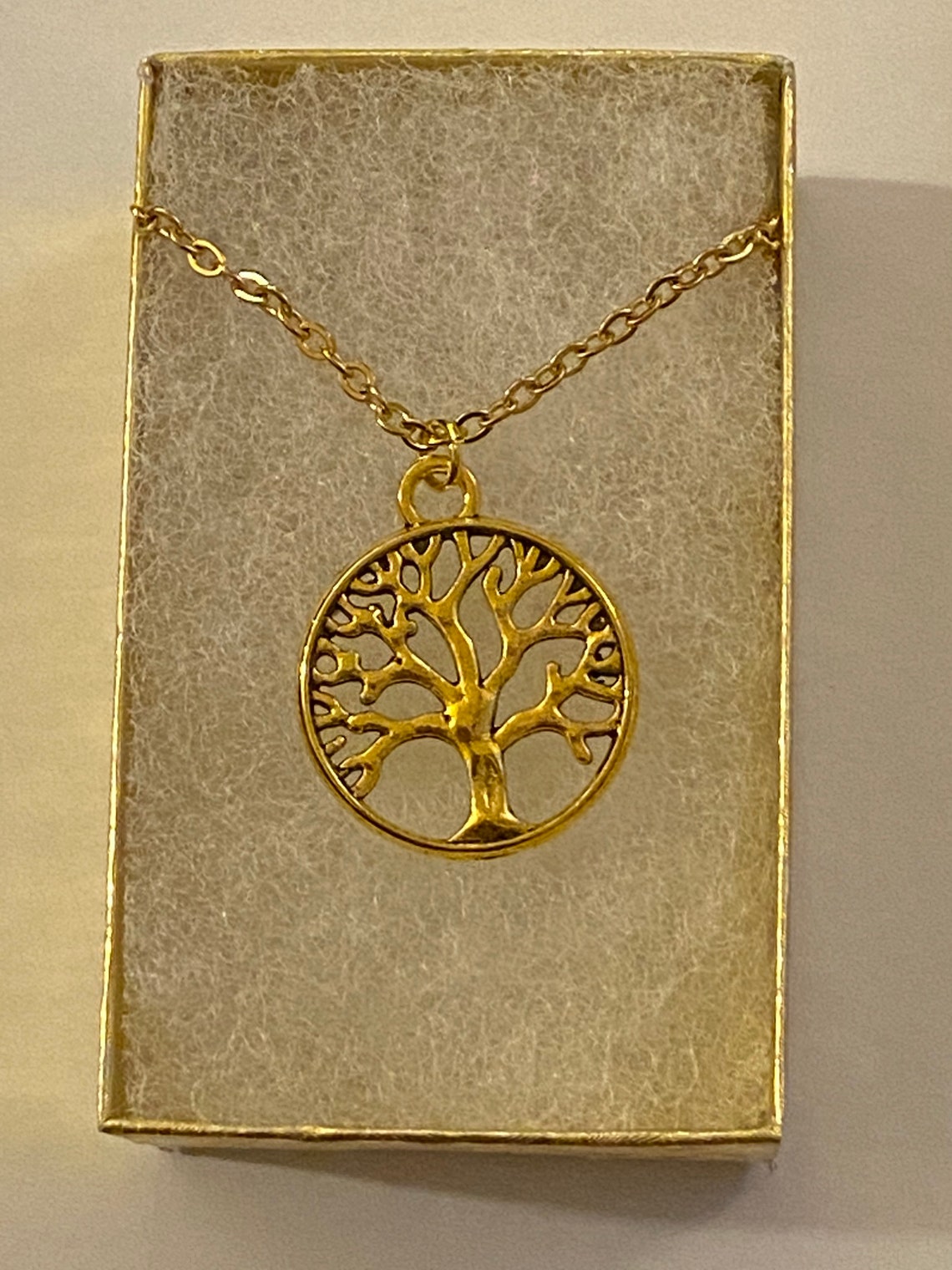 ONEFINITY Baum Des Lebens Halskette - Vergoldet Sterling Silber Mit Perlmutt