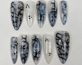 Blood Sigil Press-On Nails – Gothic Red Ritual Fake Nails