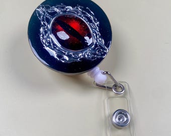 Gothic Dragon Eye Badge Reel, Dark Fantasy Badge Holder, Handmade Resin Retractable ID Reel, Nurse Badge Reel, Office ID Holder