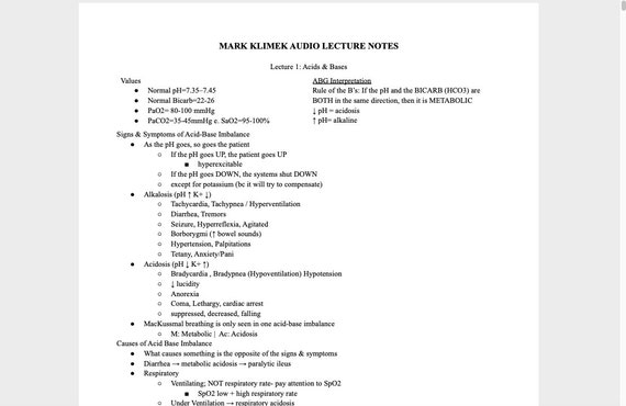 Mark Klimek Lecture Notes RN NCLEX Digital Download PDF 25 - Etsy