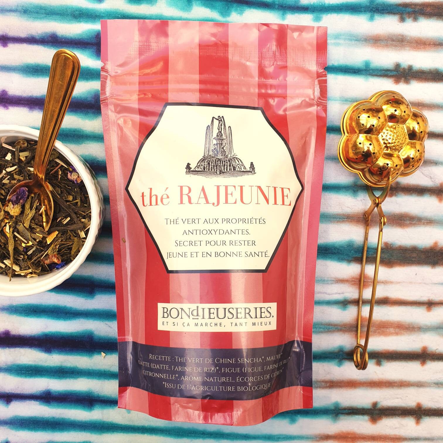 Sachet de Thé Vert Bio Rajeunie. Composé Bio, Mauve et Figue , Notre à Le Label Bio Est Fabriqué en 