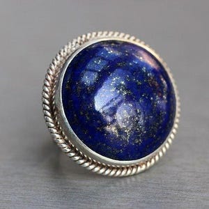 Lapis Lazuli Ring, Handgemachter Ring, 92.5% Sterling Silber Ring, Lapis Silber Ring, 925 Massiv Sterling Silber Ring, Boho Ring, Ring für Frauen