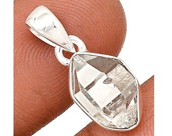 Herkimer Diamond Rough Pendant, Natural Gemstone Pendant, Herkimer Necklace, Crystal Pendant, Herkimer Jewelry, Raw Stone Necklace, Pendants