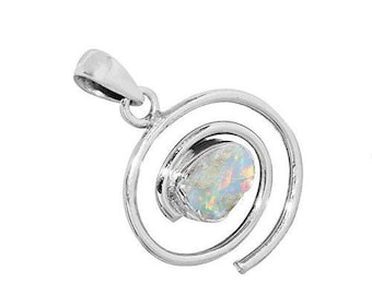 Raw Ethiopian Opal Pendant: 925 Sterling Silver Gemstone Jewelry