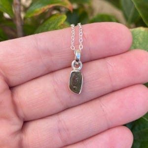 Mini Genuine Moldavite Rough Pendant 100% Natural With Certified Gemstone From Czech Republic 925 Sterling Silver Handmade Designer Jewelry