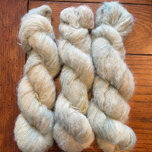Baby Suri Alpaca and Mulberry Silk “Icicle” NATURALLY DYED 50g Skein 328 yards Lace Weight
