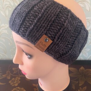 Handmade MERINO WOOL Ribbed Knit Headband Ear Warmer