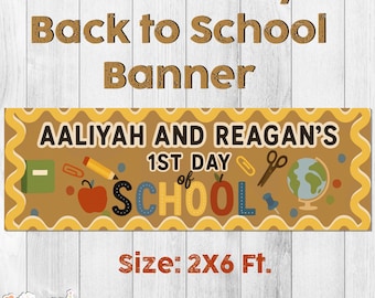 Banner de regreso a clases de vinilo personalizado