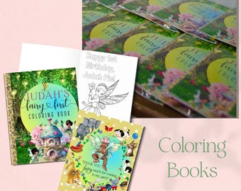 Libros para colorear personalizados con temática de hadas